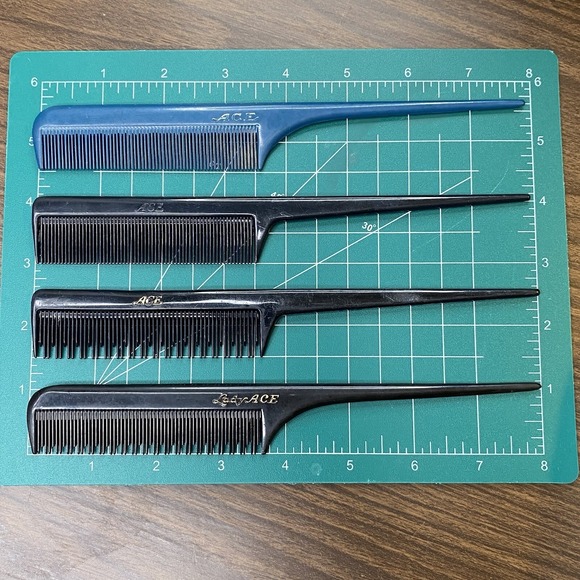 4 VTG Genuine ACE  Rattail 8" Comb Lot- Lady Ace, Blue, Black - Picture 7 of 7